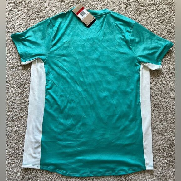 Nike Court Dri Fit Advantage Printed Shirt Teal - Picture 5 of 7